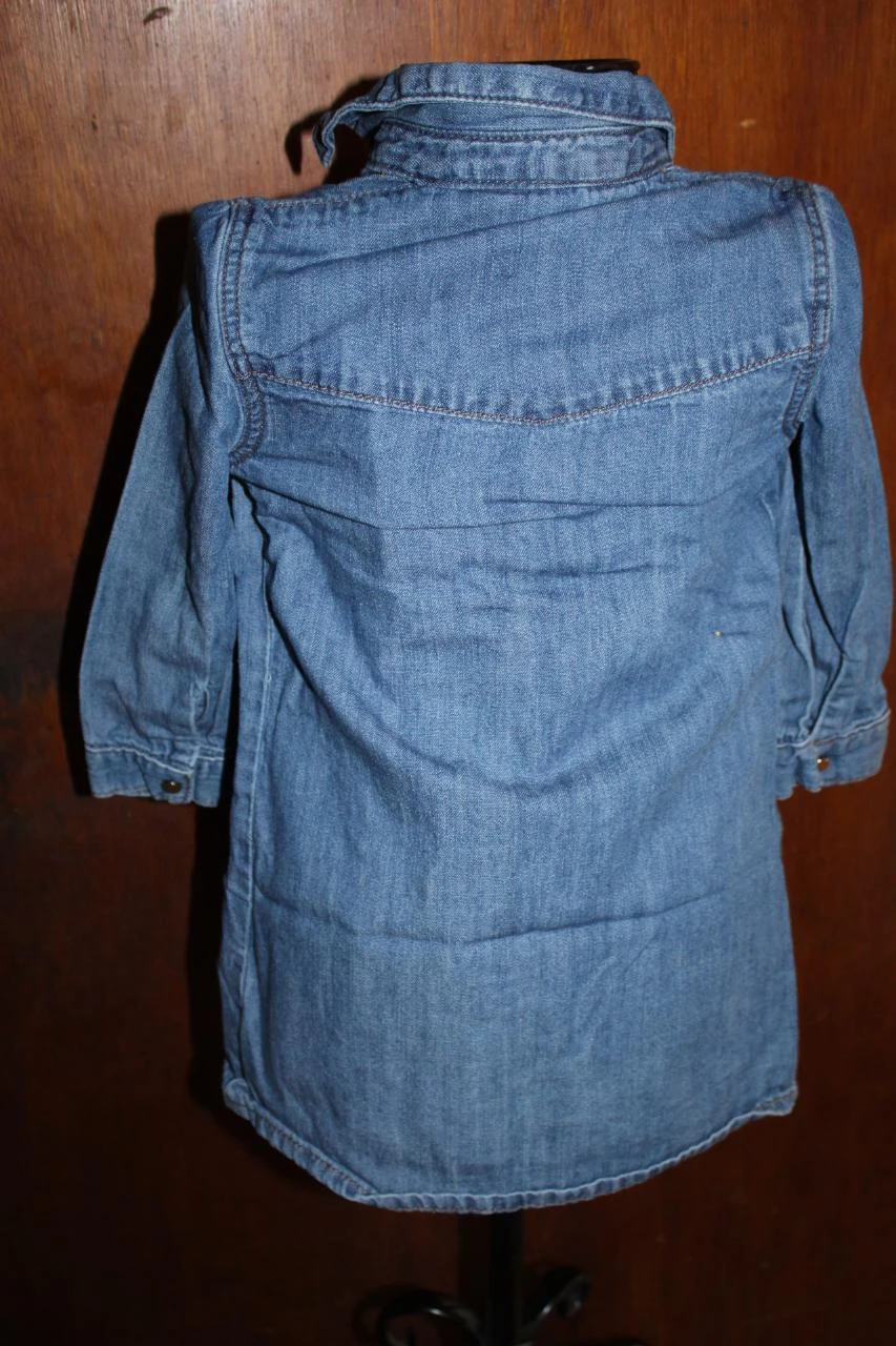 Jean denim shirt or dress for 1.5 years old - 92cm – photo 4